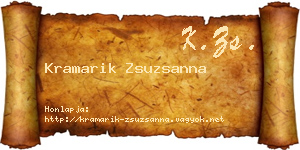 Kramarik Zsuzsanna névjegykártya